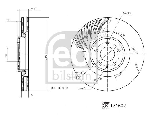 FEBI BILSTEIN Тормозной диск 171602